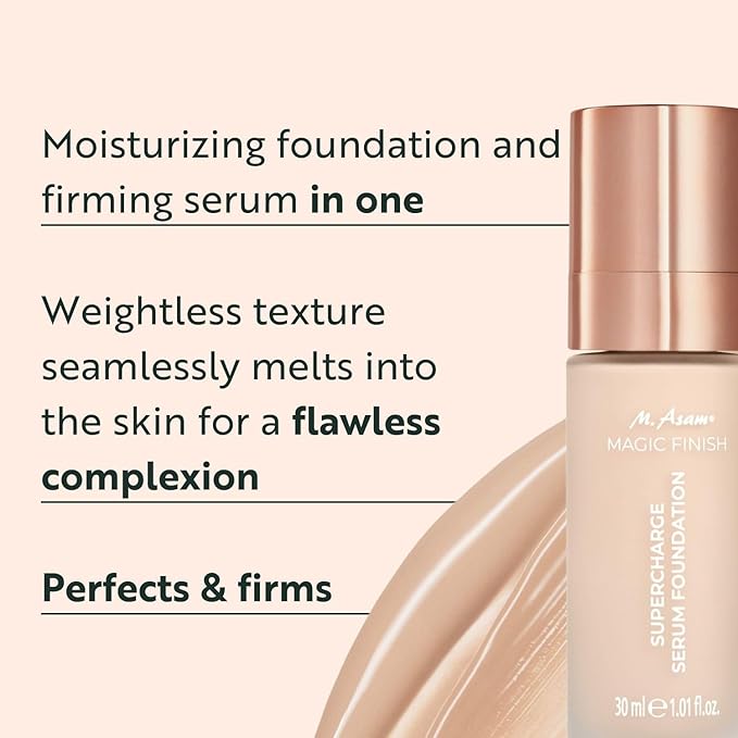 M. Asam Magic Finish Supercharge Serum Foundation Soft Ivory (1.01 Fl Oz)