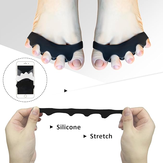 SUNFATT Gel Toe Separators for Women and Men,Bunion Corrector Toe Spacers