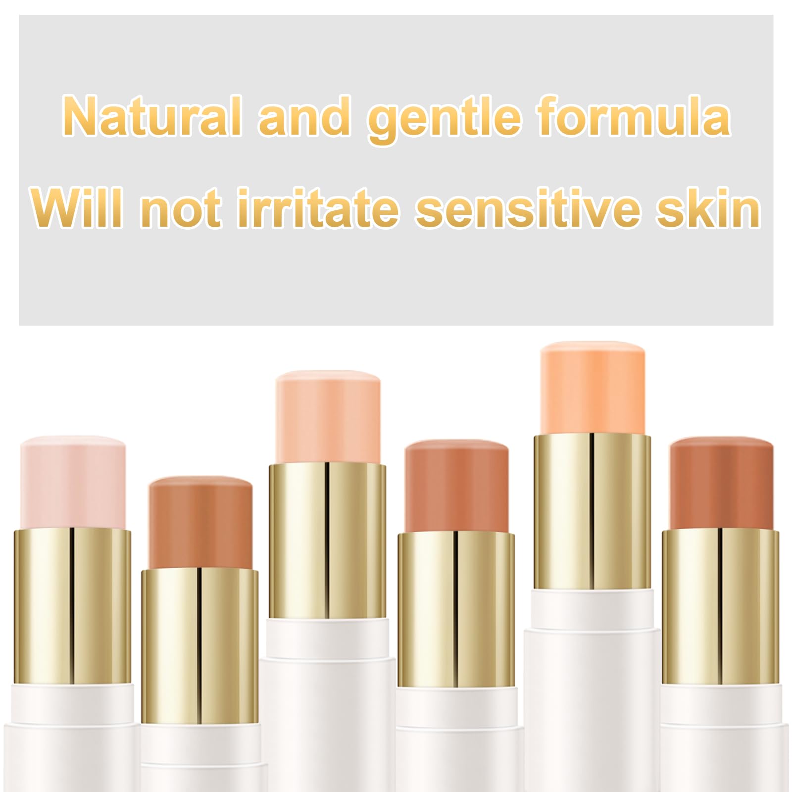 6 Colors Cream Contour Stick Makeup Contour Kit,Double-ended Cream Bronzer for Sculpt, Highlighter and Blush Stick Makeup Kit, Matte & Dewy Finish (SET C)