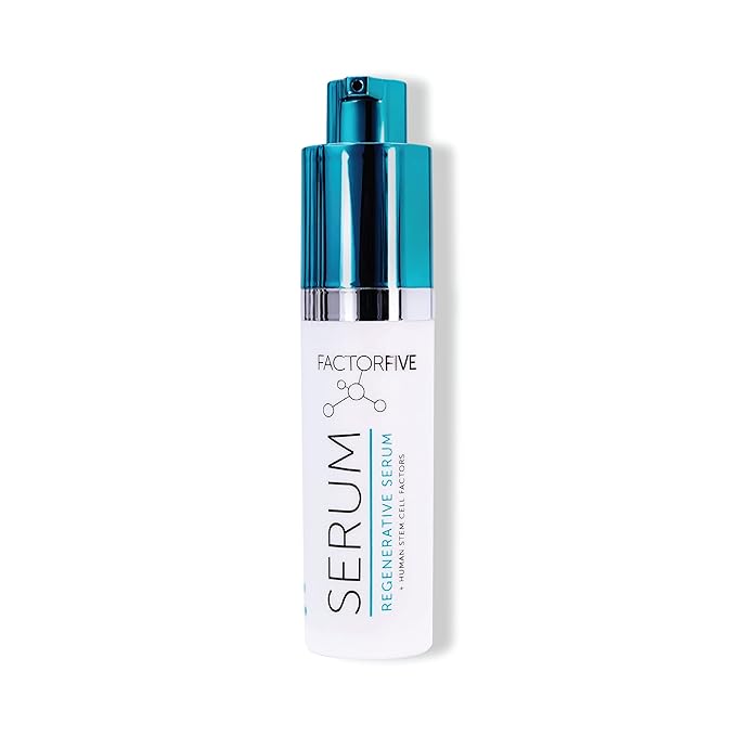 FACTORFIVE Regenerative Serum, Hero Anti-Aging Treatment with Adult Human Stem Cell Growth Factors and Copper Peptides for Fine Lines, Pores, Tightness, and Smoothing, 0.35 fl oz / 10 ml