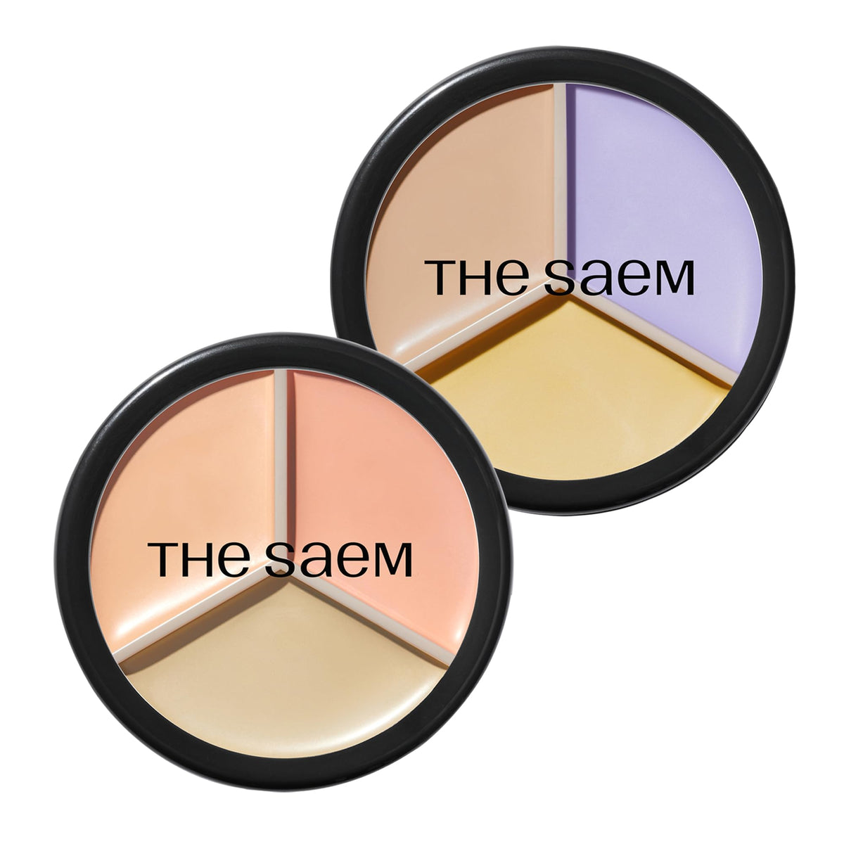 THE SAEM Cover Perfection Triple Pot Concealer 2-Pack Set (No 03 Correct Up Beige & No 04 Tone Up Beige) - 6-Color Multi Coverage Kit, 0.16 oz Each