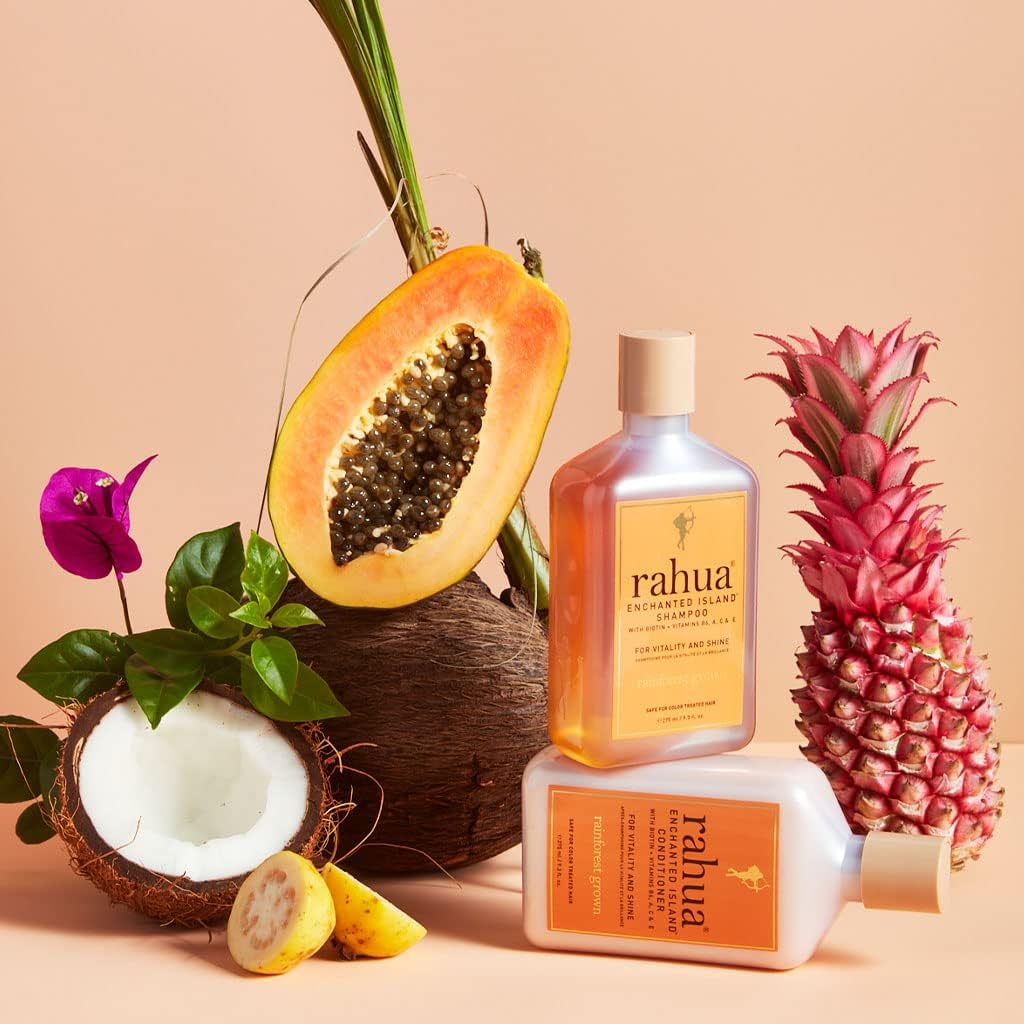 Rahua Enchanted Island Conditioner – Daily Strengthening Conditioner - Promotes Hair Growth - Biotin, Rahua Oil, Guava & Coconut – Shine & Vitality for Medium to Thick Hair - 9.3 fl oz