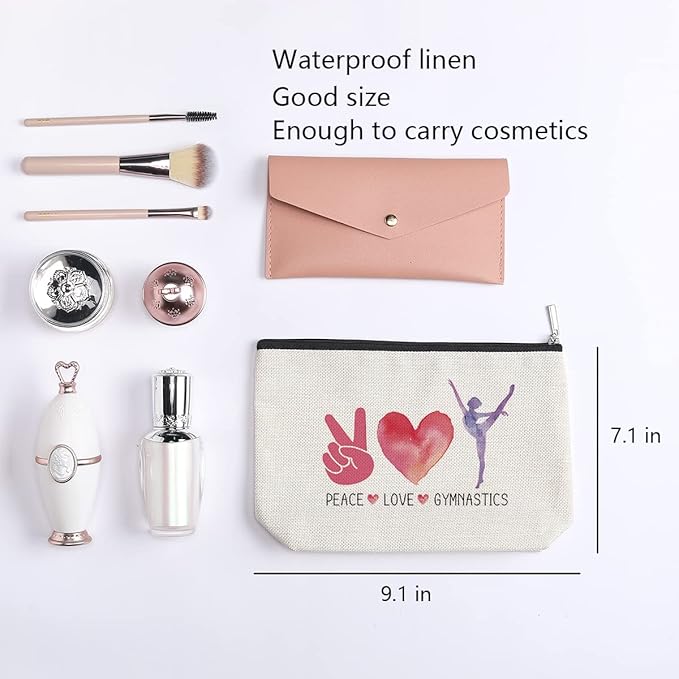 kdxpbpz Gymnastics Stuff Gymnastic Makeup Bag Inspirational Gymnastics Lover Gifts Gymnastic Coach Gift Birthday Gifts for Her Female Athletics Coach Friend Sister