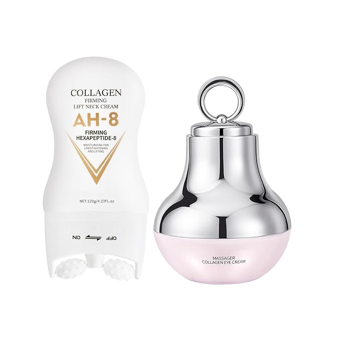 NIZENTA Ah-8 Firming Neck Cream and Massage Eye Cream, Neck Cream for Tightening and Firming, Eye Cream for Reduce Fine Lines and Diminish Dark Circles, Deep Moisturizing Skincare Day and Night Use