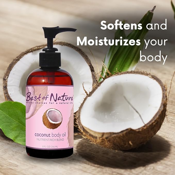 Best of Nature 100% Pure Fractionated Coconut Oil - Natural Massage Oil, Unscented Moisturizer for Men and Women, for Skincare and Hair Care, Carrier for Essential Oils, Half Gallon (64 fl oz)