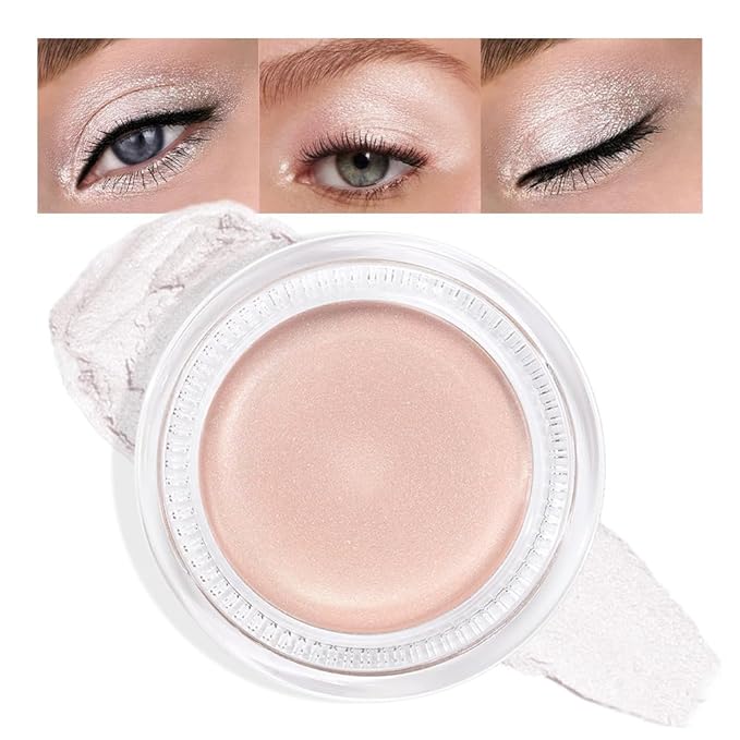 FeiCuiYun Cream Glitter Purity Shimmer Metallic Eyeshadow Palette Makeup, Natural Single Mini Instant Holographic Eyeshadow For Women, Sombras Crema Para Ojos, Talc, Paraben & Cruelty Free, P06