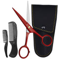 Ontaki 5" Beard & Mustache Scissor with Combs for Men - Gold Brass