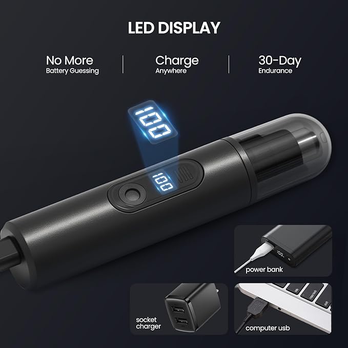 SUERBEATY Nose Hair Trimmer for Men Rechargeable, LED Display
