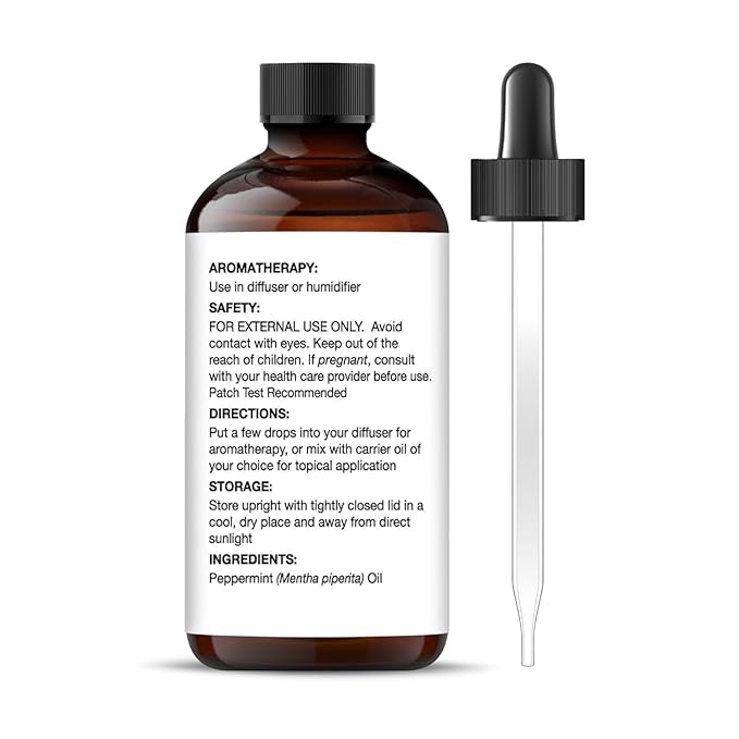 Majestic Pure Essential Oil with Glass Dropper - 100% Pure and Natural - Essential Oils for Diffuser, Aromatherapy, Soap and Candle Making, Peppermint Essential Oil, Peppermint Oil, 2 Fl Oz
