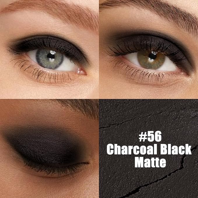 IATMOMOD Black Matte Cream Eye Shadow Stick Makeup for Women, Black Matte Eyeliner Pencil Eyeshadow Brightener Stick for Eyes, Waterproof Eyeshadow Applicator Blendable, sombras para ojos 56#