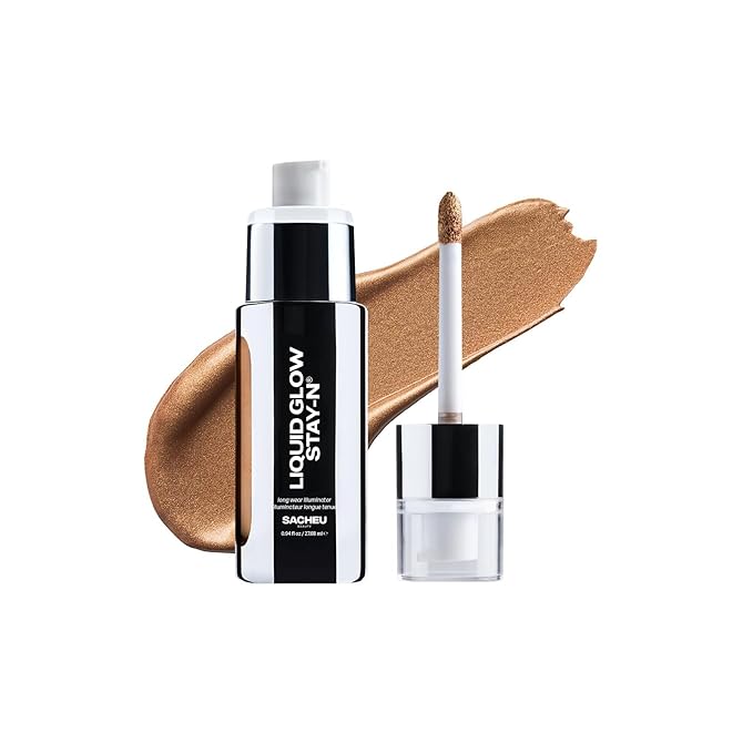 Sacheu Liquid Glow STAY-N Highlighter, Illuminator & Bronzer, Golden Hour