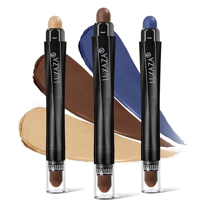 LUXAZA 3PCS Eyeshadow Stick,Pro Longwear Matte Eye Shadow Sticks Pencil Crayon-Denim