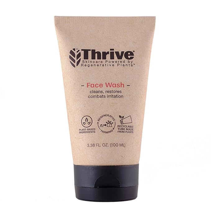 Thrive Natural Care Face Wash - Hydrating Daily Facial Cleanser - Gently Cleanses Face Without Over Drying - Vegan, Oil Free