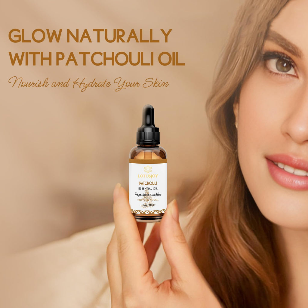 LOTUSJOY Patchouli Essential Oil for Skin Hair Diffuser, 1 Oz