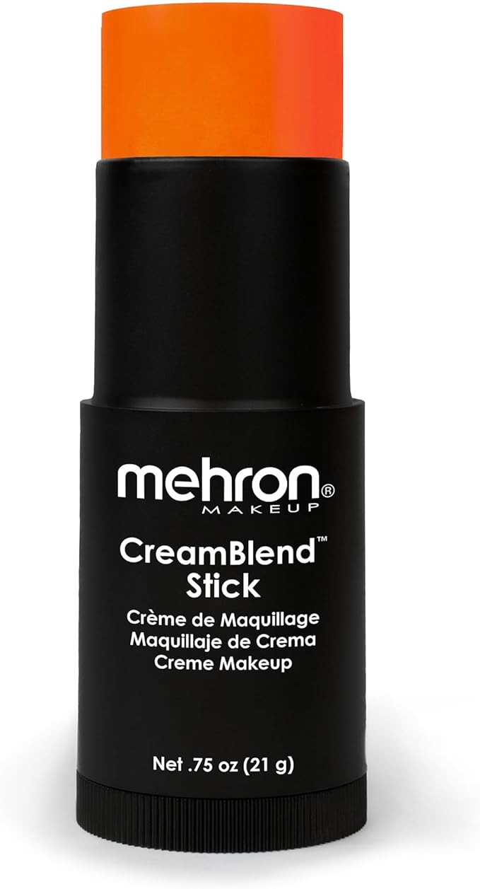 Mehron Makeup CreamBlend Stick | Face Paint, Body Paint, & Foundation Cream Makeup | Perfect for Halloween (.75 oz) (ORANGE) | Made in the USA