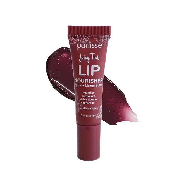pūrlisse Juicy Tint Moisturizing Tinted Lip Balm for Women - Hydrating Tinted Lip Balm for Dry Lips - Enriched with Shea Butter & Jojoba Oil for Plumper Soft Lips - Berry Shine (.38 oz)