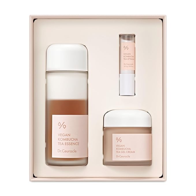 Dr.Ceuracle Vegan Kombucha Tea Essence and Gel Cream - Korean Skincare Gift Set for Holiday (Special Set)