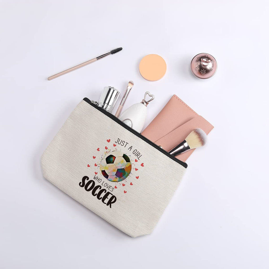 kdxpbpz Soccer Gifts Cosmetic Bag, Soccer Coach Gifts, Team Gift for Lovers Players Fans Birthday Gifts for Women Friend Sister BFF Bestie Her