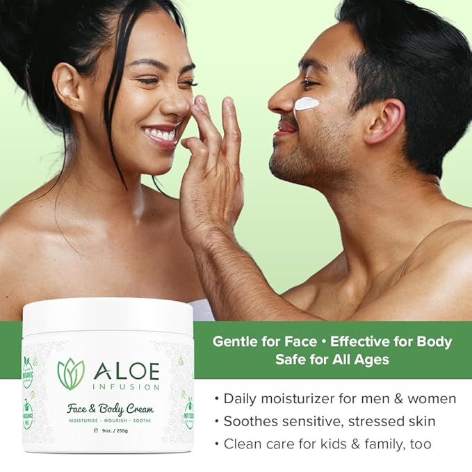 Aloe Infusion Aloe Vera Face & Body Cream – 2 Ounce