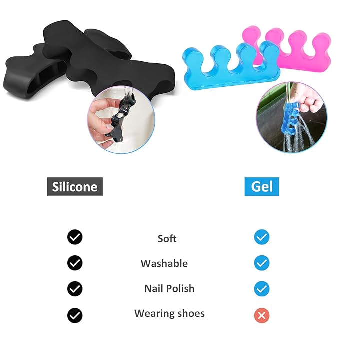SUNFATT Gel Toe Separators for Women and Men,Bunion Corrector Toe Spacers