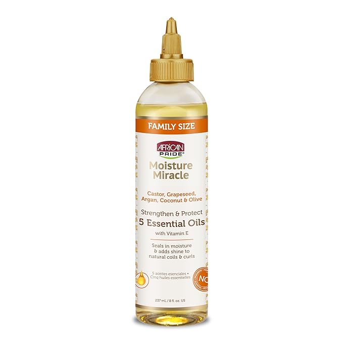 African Pride Moisture Miracle 5 Essential Hair Oils, 8 Oz
