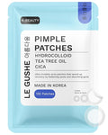 LE GUSHE Korean Pimple Patches for Face (132 Dots) - Hydrocolloid Acne Patches & Zit Patches with Tea Tree Oil - Invisible Blemish Patches - Dermatologist Tested Korean Skin Care