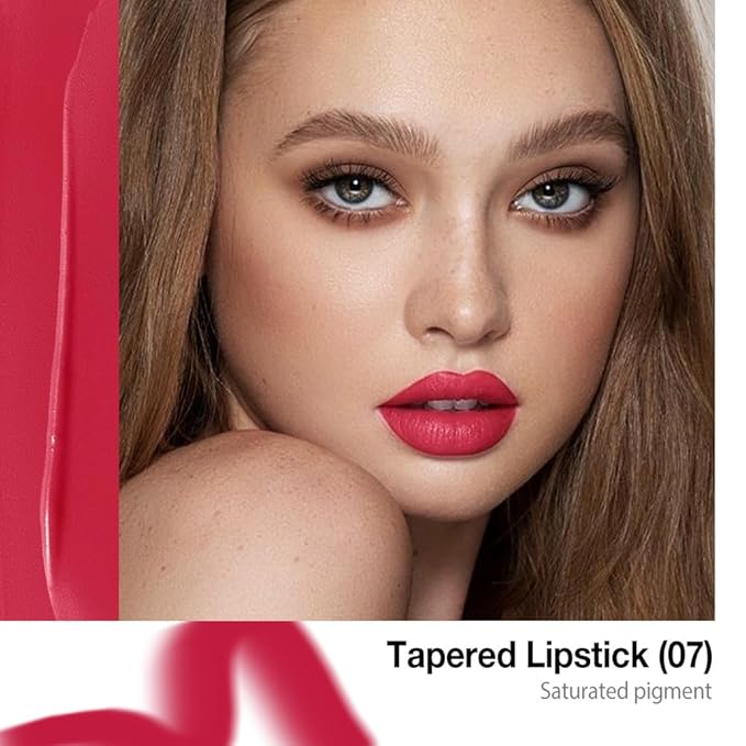 CAKAILA Red Gradient Matte Lipstick Crayon Lip Liner pencil,Crayon Form and Cone Tip 2-in-1 Lip Liner and Lipstick Lip Combo Set Achieve Flawless Contour Gradual Ombre Effect lip Pencil for Old Women