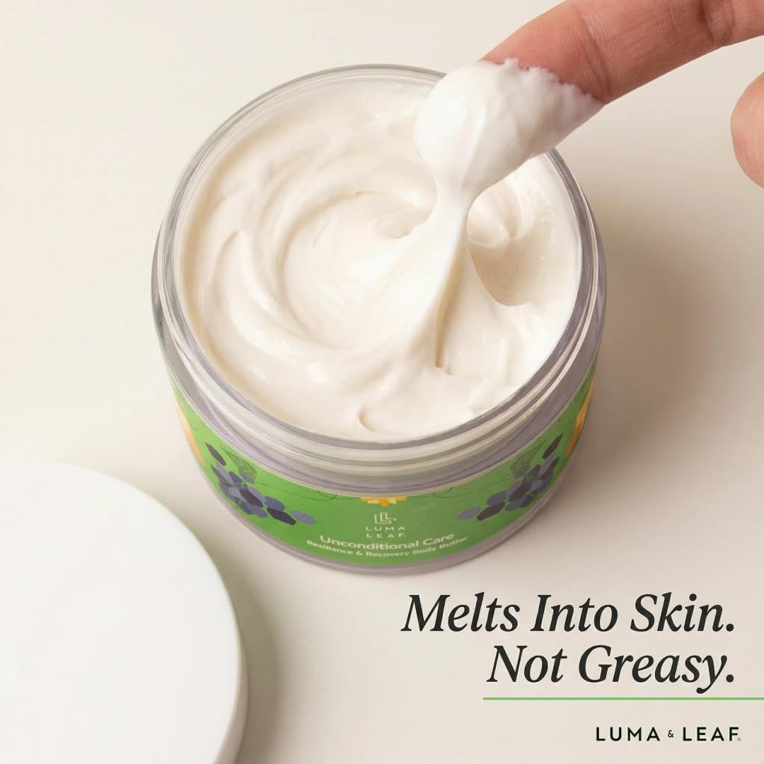 Fragrance Free Whipped Shea Body Butter for Dry Skin, 5 oz, Luma & Leaf