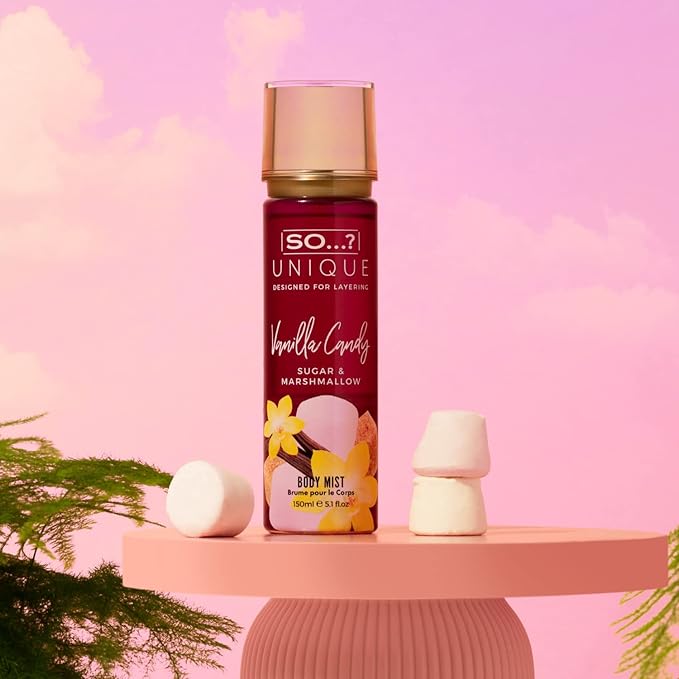 So...? Unique Vanilla Candy Body Mist - Delightful Perfume for Women - Sweet, Fruity Vanilla Perfume with Peach and Rose - Gifts for Women - 5.1 oz