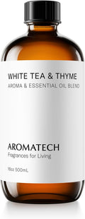 AromaTech White Tea and Thyme Aroma Essential Oil Blend: Luxury Hotel Inspired Aromatherapy with Tea Leaf, Fresh Thyme & Amber for Ultrasonic Diffusers (16 Fl Oz (Pack of 1))