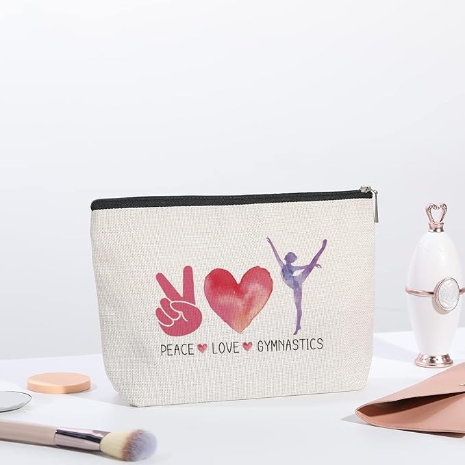 kdxpbpz Gymnastics Stuff Gymnastic Makeup Bag Inspirational Gymnastics Lover Gifts Gymnastic Coach Gift Birthday Gifts for Her Female Athletics Coach Friend Sister