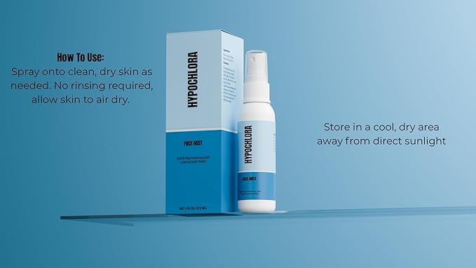 Hypochlora Hypochlorous Acid Face Mist – Gentle Facial Spray for Hydration & Soothing, Alcohol-Free Daily Skincare Refreshing Mist, Sensitive Skin Safe, 4 fl oz