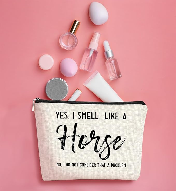 BARPERY Horse Gifts - Horse Lovers Small Makeup Bag, Funny Cosmetic Bag for Women, Christmas & Birthday Gifts