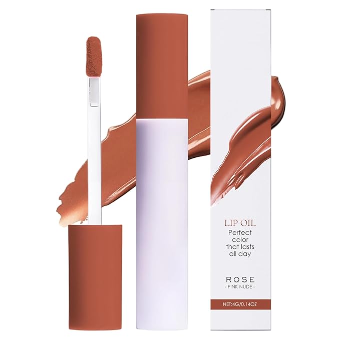 ehnoge Lips Staining Lip Oil, 2025 Upgrade Lips Staining Long-Lasting Moisturizing Lip Oil Both an Oil and a Stain, Dynamic Finish Lip Tint Lips Oil Glossy Creamy Texture for Girl and Women (ROSE)