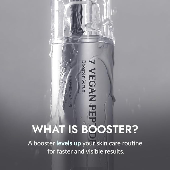 MIZON 7 Vegan Peptide Booster Serum Korean Anti-Aging Face Serum with Niacinamide & Hyaluronic Acid Hydrating Firming & Smoothing Skincare for Fine Lines & Skin Repair – 5.07 fl oz