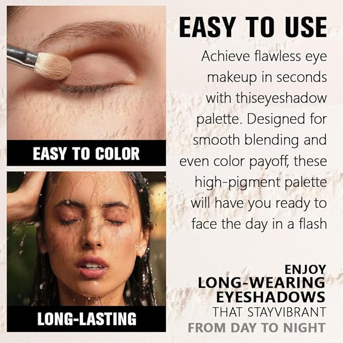 Champagne Shimmer Single Eye shadow Palette Makeup, Shimmer Sparkle Glitter Eyeshadow For Mature Women, Pigmented Waterproof Sombras Para Ojos, Vegan, Talc, Paraben&Cruelty Free, Girls Eyeshadows Gift