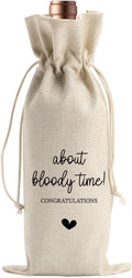 BARREEMO Engagement Wine Gift Bag Wedding Engaged Gifts for Newlyweds Couple Women Men Bridal Shower Gifts for Bride and Groom Pairs Well with Wedding Planning About Bloody Time Wine Bags