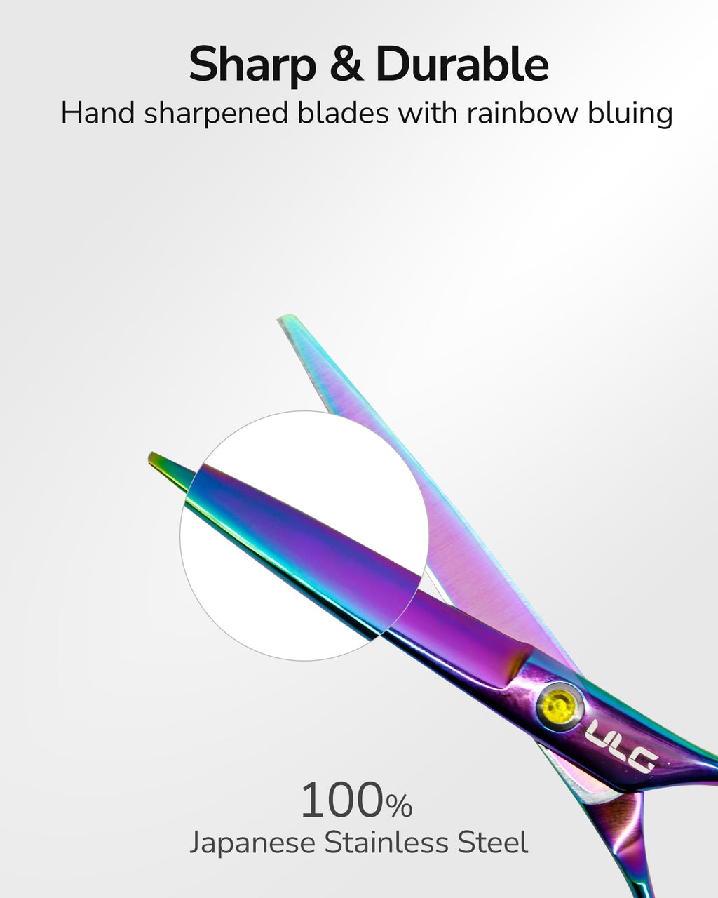 Hair Cutting Scissors, ULG Professional Hair Scissors 6.5” Rainbow