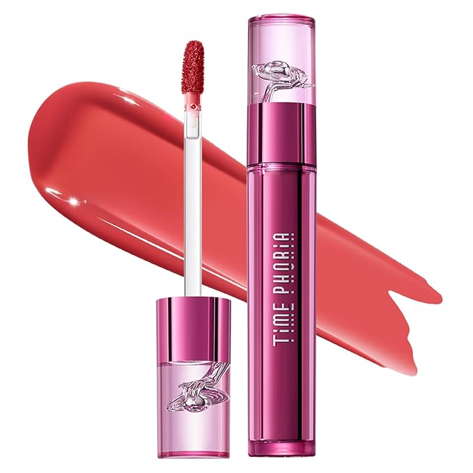 TIMEPHORIA Altera Blurring Tint Lip Stain 010 Ripple, Vibrant Coral Glossy to Soft Matte Finish, Blur Lip Lines, Weightless No-Sticky Airy Velvet Texture, Vibrant Hydrating Long-Lasting Lip Makeup