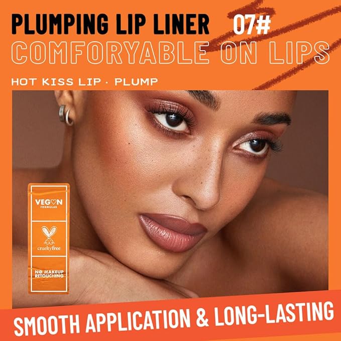 KXmzeG Matte Lip Liner Pencil for Shaping Lips, Retractable Creamy Brown Crayon LipLiner Pencil, Long Lasting Waterproof Lipstick Lip Liner Makeup, Vegan Beauty 07#