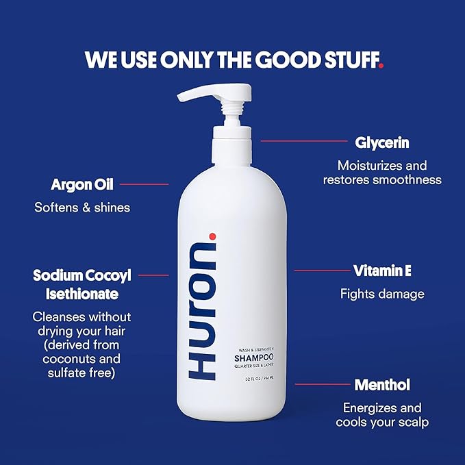 Huron Shampoo, Conditioner & Body Wash, Citrus + Eucalyptus 3-pack (30.3oz)