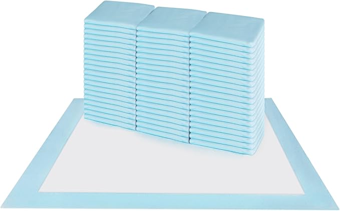 HALYARD Premium Disposable Underpads, 17 x 24 Inches Chux Pads - Light Blue, Pack of 50 - Incontinence Bed Pads for Adults with Airlaid Core for Moisture and Odor Control