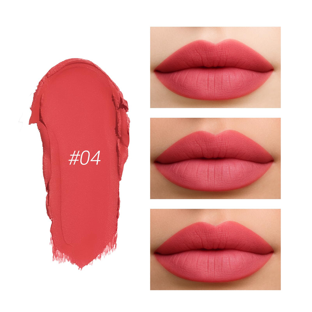Erinde Matte Lipstick Lip Liner Crayon for Women, 24 Hour Lipstick Lip Liner Pencil, Neutral Lip Stick Lipliner Waterproof Long Lasting Smudge Proof, Vegan & Cruelty-Free, 04 Tomato Coral