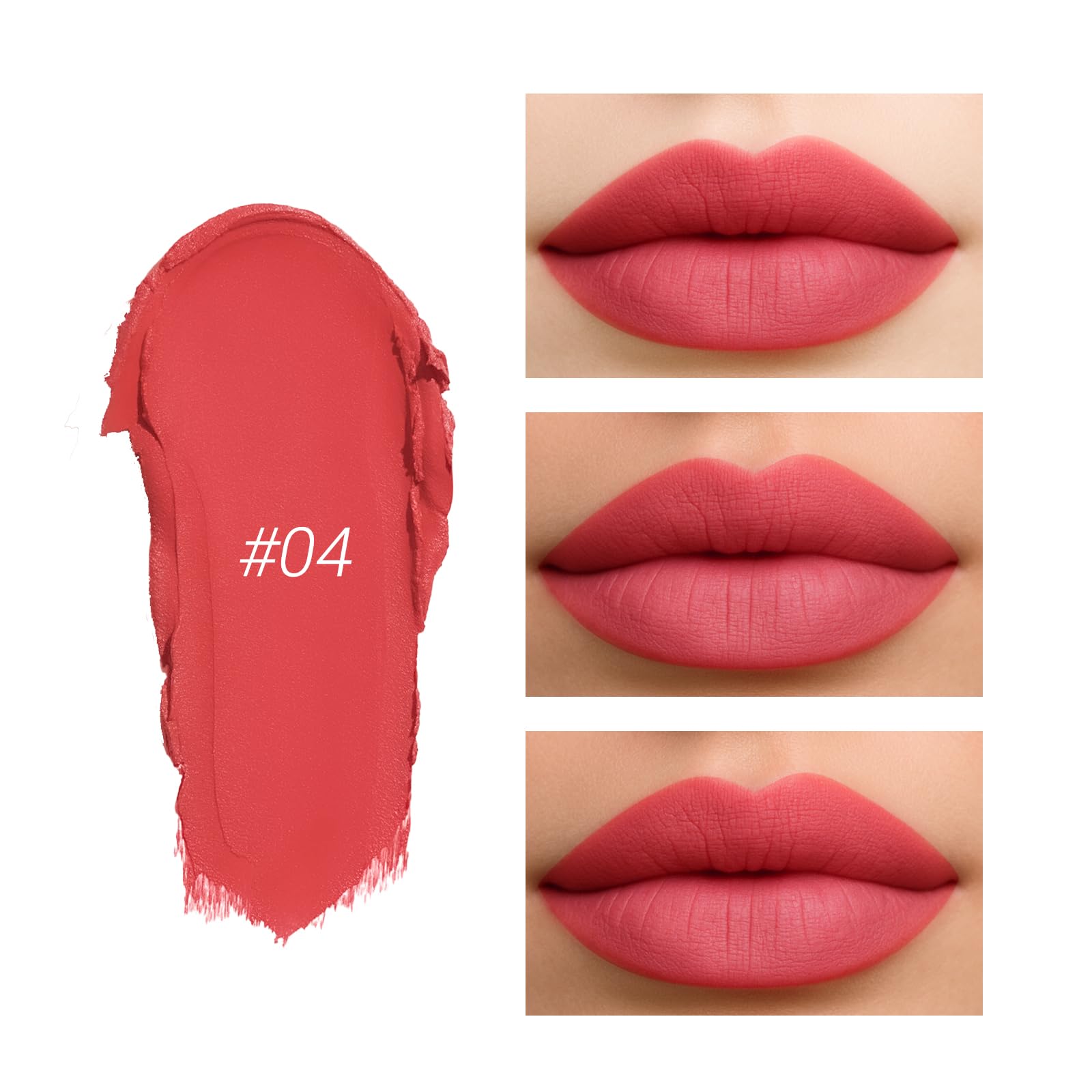 Erinde Matte Lipstick Lip Liner Crayon for Women, 24 Hour Lipstick Lip Liner Pencil, Neutral Lip Stick Lipliner Waterproof Long Lasting Smudge Proof, Vegan & Cruelty-Free, 04 Tomato Coral