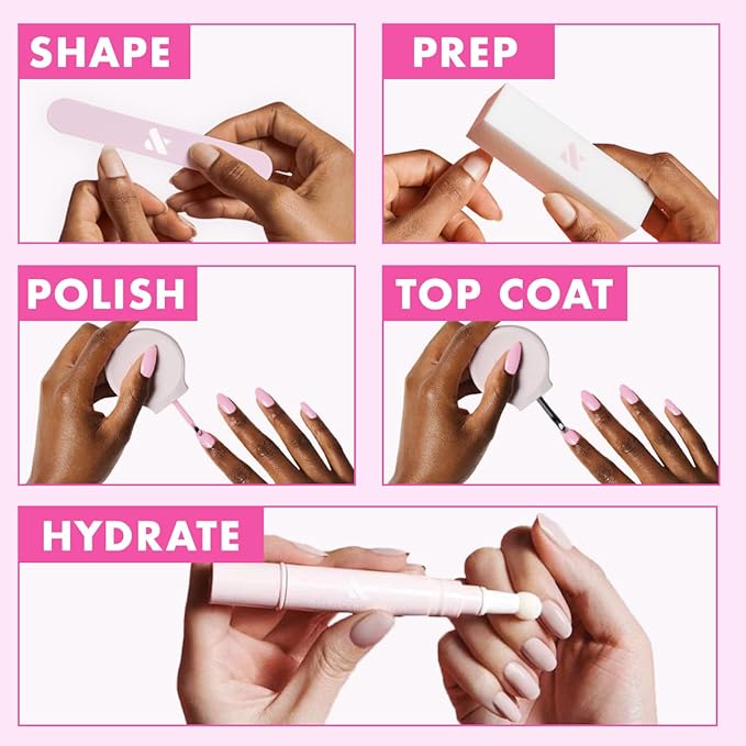 Olive & June Long Lasting Nail Polish | Plump Gel-Like Finish No Lamp Needed | Lasts up to 10 days | Salon-Quality at Home | 15-Free Vegan Cruelty-Free Chip-Resistant | Sandy Scallop Golden Iridescent