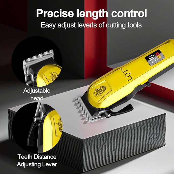 LQT Professional Cordless Hair Clippers Kit - Rechargeable Trimmer for Men with Precision Blades & Accessories | Barber-Grade Home Haircut Set