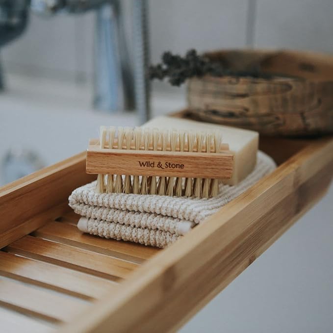Wild & Stone Wooden Nail Brush, 2-Pack, FSC Beechwood & Sisal