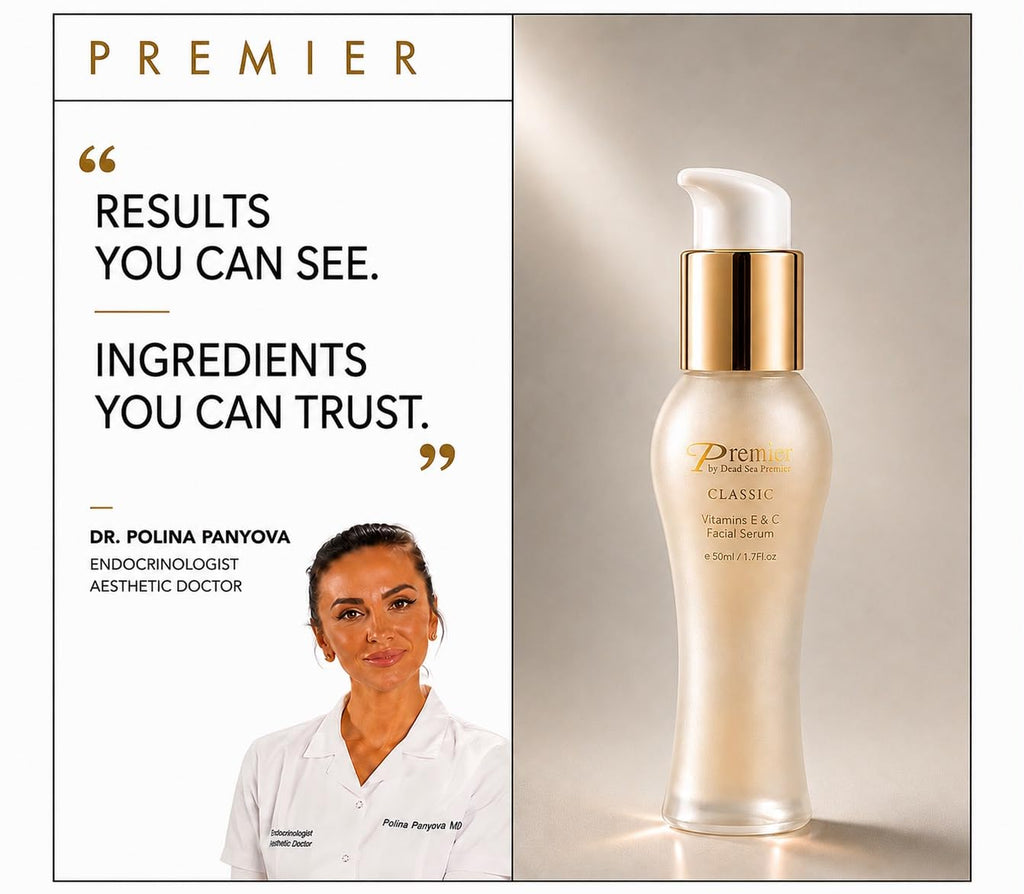 Premier Dead Sea Vitamin C Serum for Face, Brightening 1.7 Fl Oz