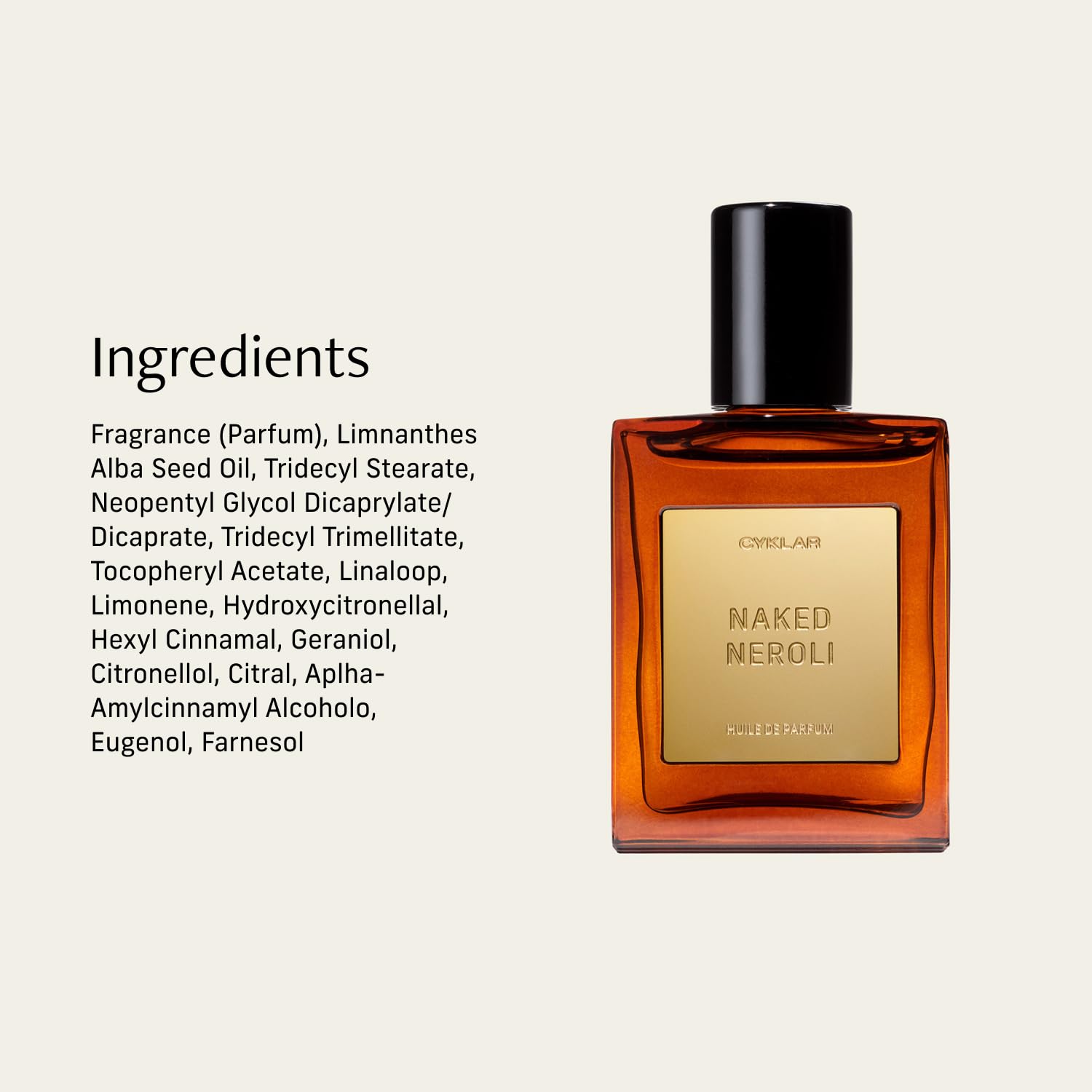 CYKLAR Perfume Oil for Skin – Naked Neroli Scent – Delicate & Sun-Soaked Perfume Fragrance with Neroli, Mandarin & Amber Notes – Travel-Friendly 15ml