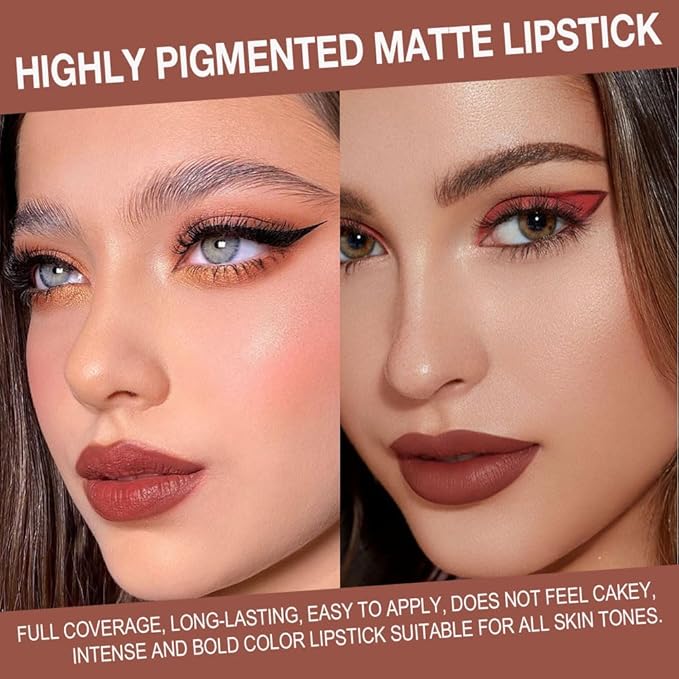 BINGBRUSH Lip Liner Pencil Set, Matte Lipstick Set, Cone Tip Line&Fill,2pcs